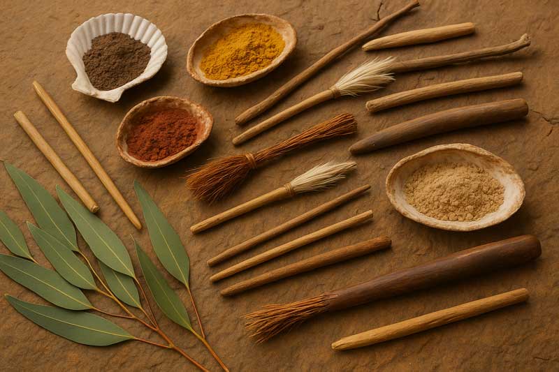 Strumenti naturali per l’arte aborigena