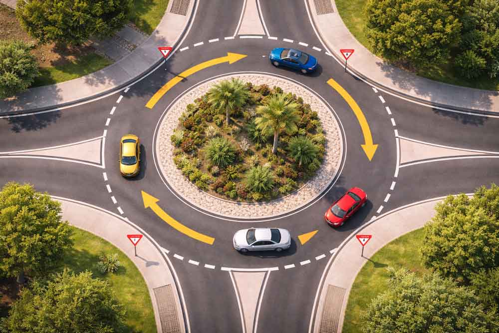 Schema rotatoria australiana con precedenza da destra