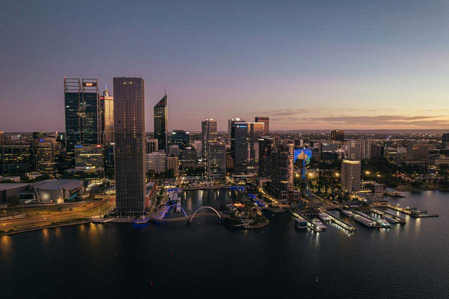 Perth città: CBD, Swan River ed Elizabeth Quay Perth città: CBD, Swan River ed Elizabeth Quay