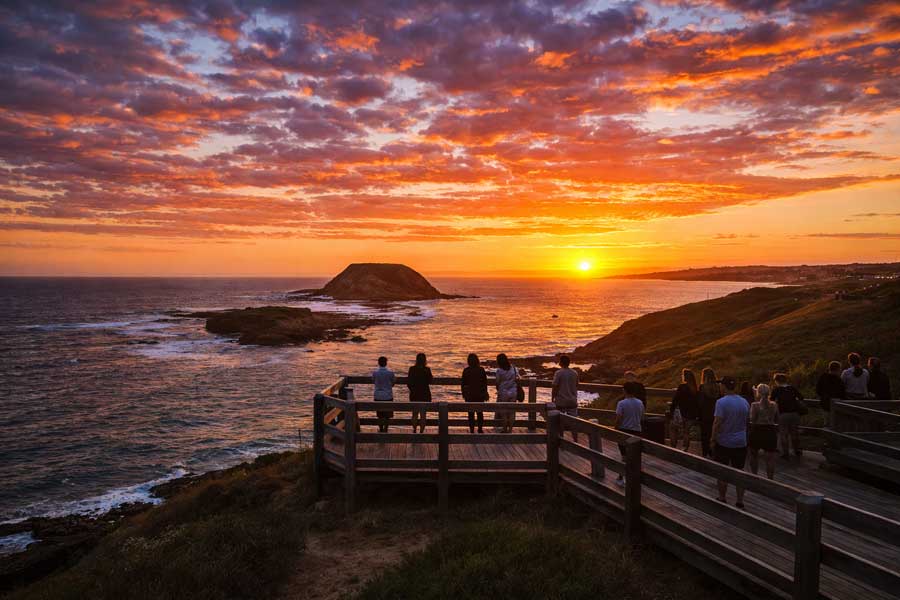 Tramonto golden hour Phillip Island orario ideale per itinerario giornaliero e Penguin Parade