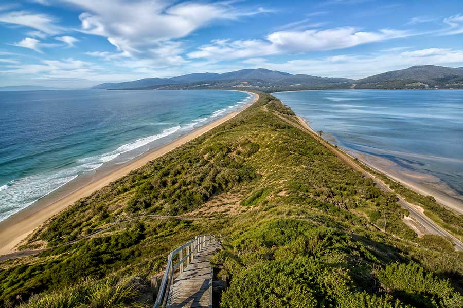 Bruny Island in Tasmania con costa, natura e paesaggi panoramici