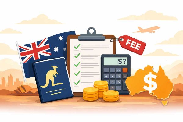 Grafica semplice sui costi del visto per l’Australia
