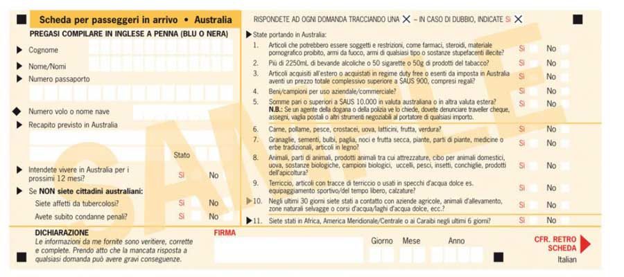 Visti Australia 2026: guida ai principali tipi di visto 5 Carta del passeggero Australia in italiano - pagina 1